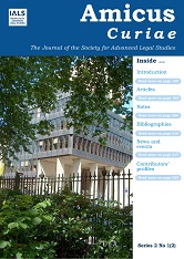 Amicus Curiae Vol 1 No 2 (2020): Series 2 cover
