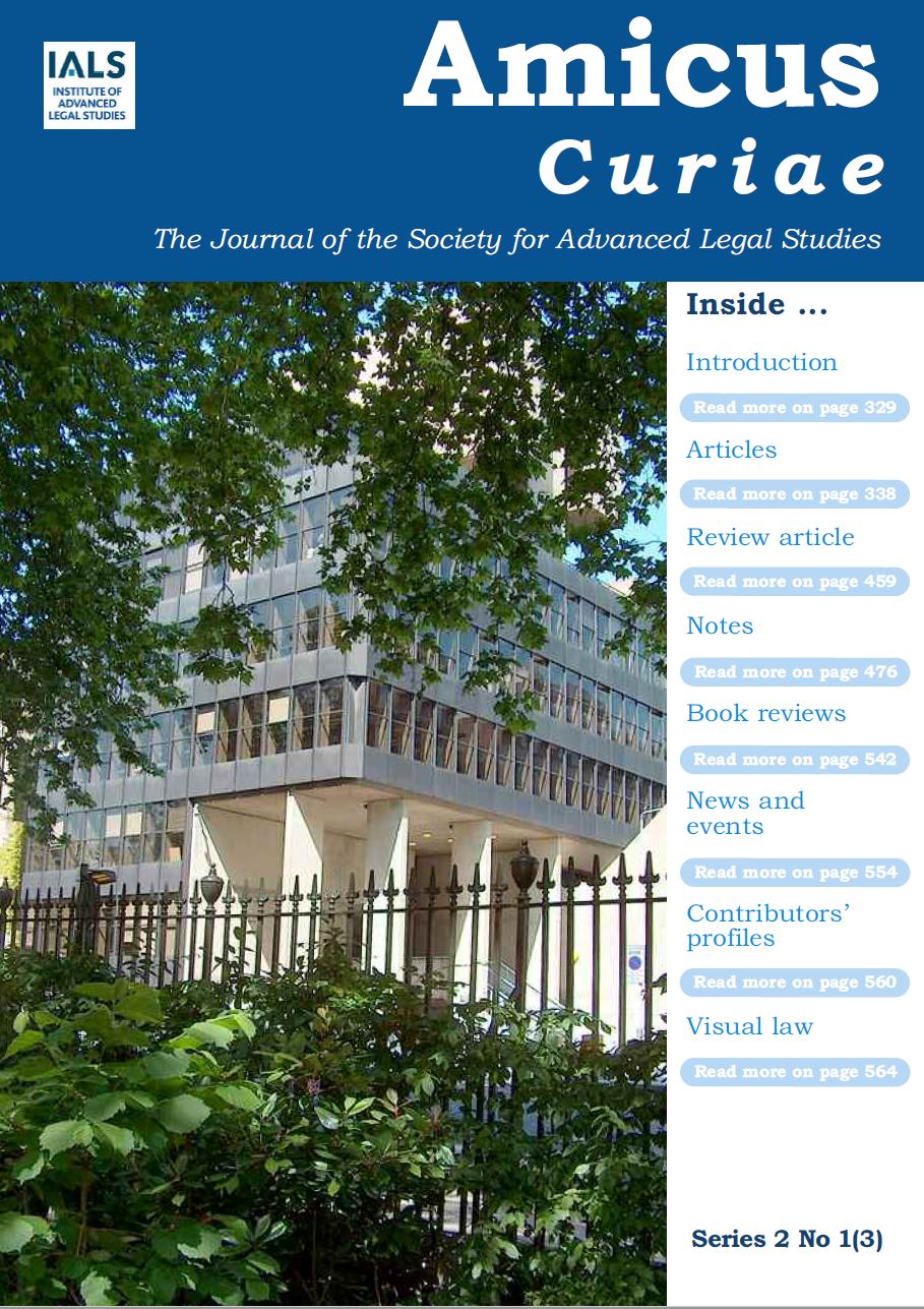 Amicus Curiae Vol 1 No 3 (2020): Series 2 cover