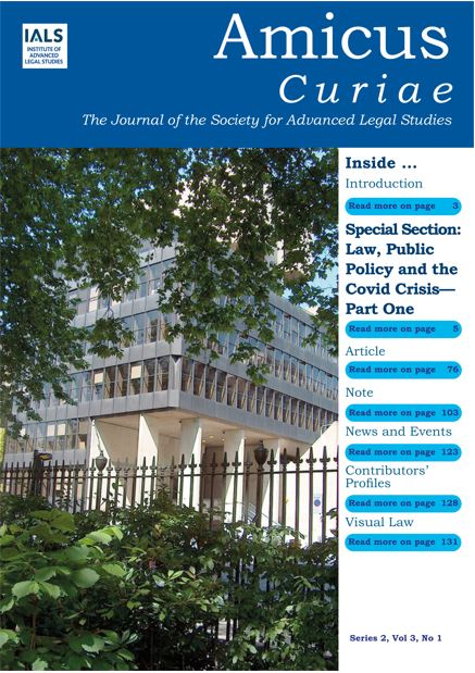 Amicus Curiae Vol 3 No 1 (2021): Series 2 cover