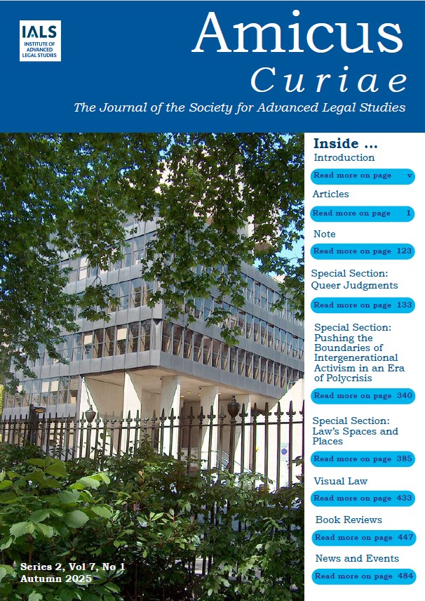 Amicus Curiae Vol 7 No 1 (2025): Series 2 cover