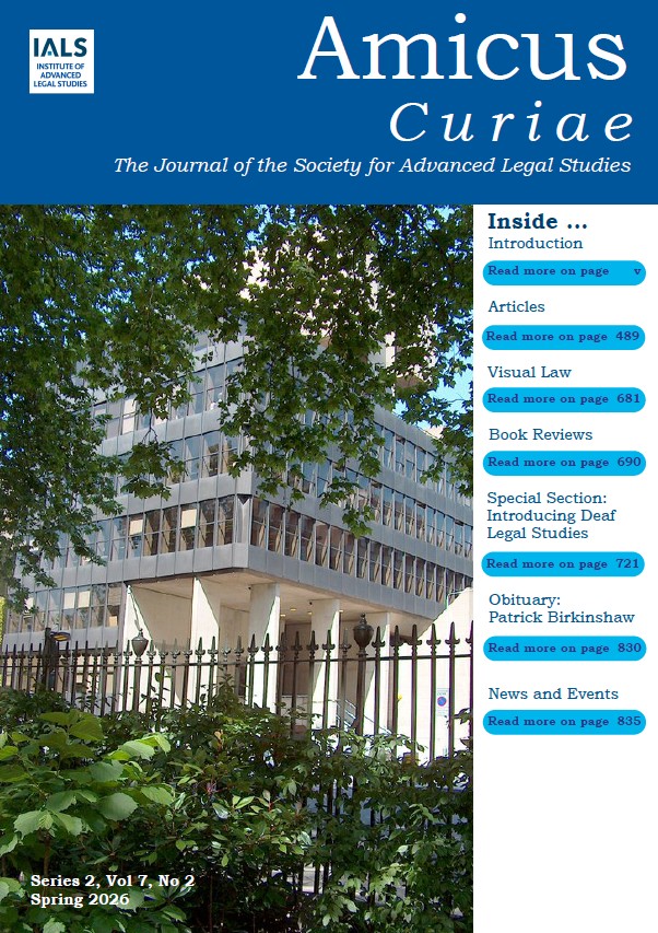 Amicus Curiae Vol 7 No 2 (2026): Series 2 cover